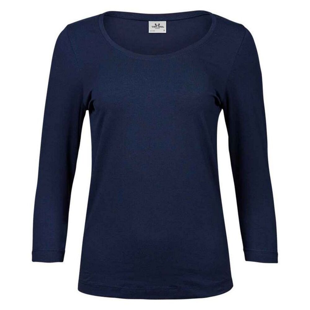 Tee Jays Womens/Ladies Stretch 3/4 Sleeve T-Shirt / Navy